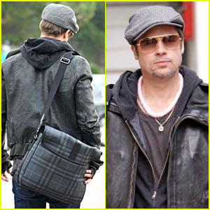 Brad Pitt Bags Out In Burberry
