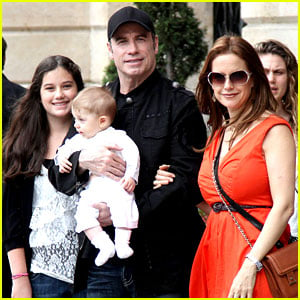 John Travolta & Kelly Preston: Paris with the Kids!