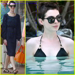 Anne Hathaway’s Poolside Bikini Bod Anne Hathaway : Just Jared