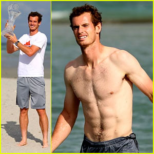 Andy Murray: Shirtless Victory Swim After Sony Open Win! 