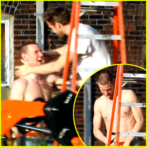 Matt Smith shows off his slim shirtless body on the set of the new film How...