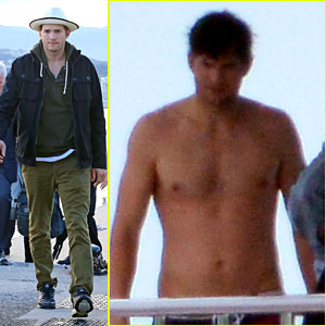 Ashton Kutcher Disembarks After Shirtless Yacht Trip Ashton Kutcher