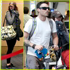 Megan Fox, Brian Austin Green, & Noah: Family Flight at LAX! | Brian