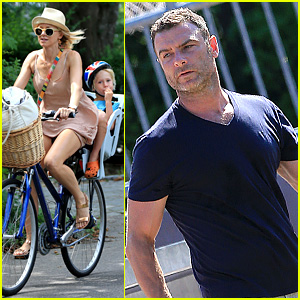Naomi Watts & Liev Schreiber: Hamptons Bike Ride!