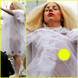 Lady Gaga Covers Naked Body with Sheer Cover Up in Berlin