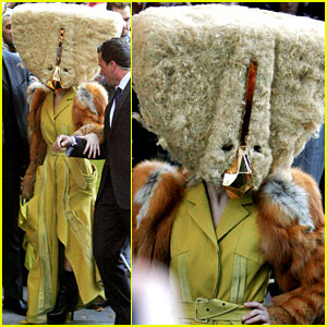 Lady Gaga Wears Giant Furry Headpiece for 'ARTPOP' Promo!
