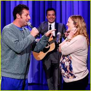 Adam Sandler Sings to Pregnant Drew Barrymore on ‘Fallon’! Adam