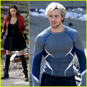 Elizabeth Olsen & Aaron Taylor-Johnson: 'Avengers 2' Set Photos!