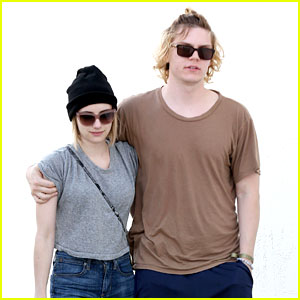 Emma Roberts & Evan Peters Cozy Up After Sunday Lunch