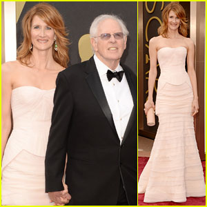 Laura Dern Holds Hands with Dad Bruce on Oscars 2014 Red Carpet