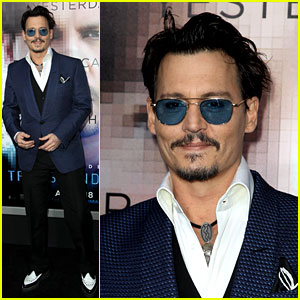 Johnny Depp Attends 'Transcendence' Premiere Sans Fiancee Amber Heard