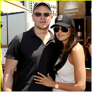 Matt Damon & Wife Luciana Mingle with Horsemen Flight Team!