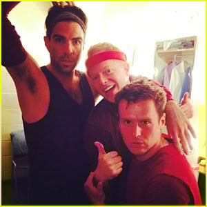 Zachary Quinto & Jonathan Groff Get in the 'Chorus Line' Spirit Together (Photos)