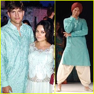 Ashton Kutcher Dons Turban at Indian Wedding With Mila Kunis!