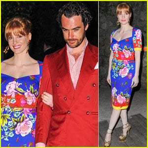 Jessica Chastain & Boyfriend Gian Luca Passi De Preposulo Get All Dressed up for Ischia Gala!