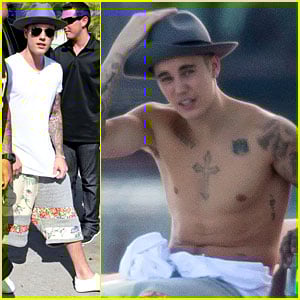 Justin Bieber Goes Shirtless on a Yacht Ahead of Fourth of July