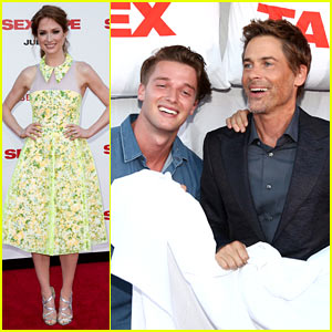Patrick Schwarzenegger Gets in Bed with Rob Lowe at ‘Sex Tape’ Premiere