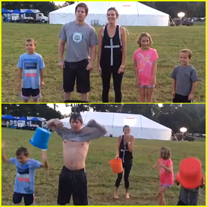Mark Wahlberg Rips His Shirt Off During Ice Bucket Challenge With His Kids!