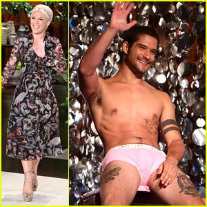 Teen Wolf’s Tyler Posey Strips Down to His Underwear for Ellen’s Dunk Tank ...