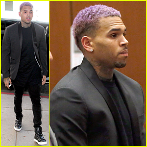 Chris Brown Sports Purple Hair For Probation Ending Court Appearance Chris  Brown Sports Purple Hair For Probation Ending Court Appearance | Chris Brown  | Just Jared