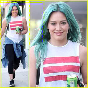 Hilary Duff Looks Like a Mermaid with Her Blue Hair | Hilary Duff