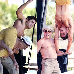 Zac Efron's Shirtless Flex-Off Stunt Photos Are Too Amazing