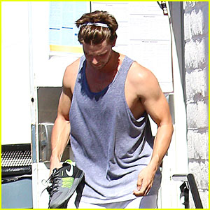 Patrick Schwarzenegger Shows Off Buff Arms Before the Kentucky Derby