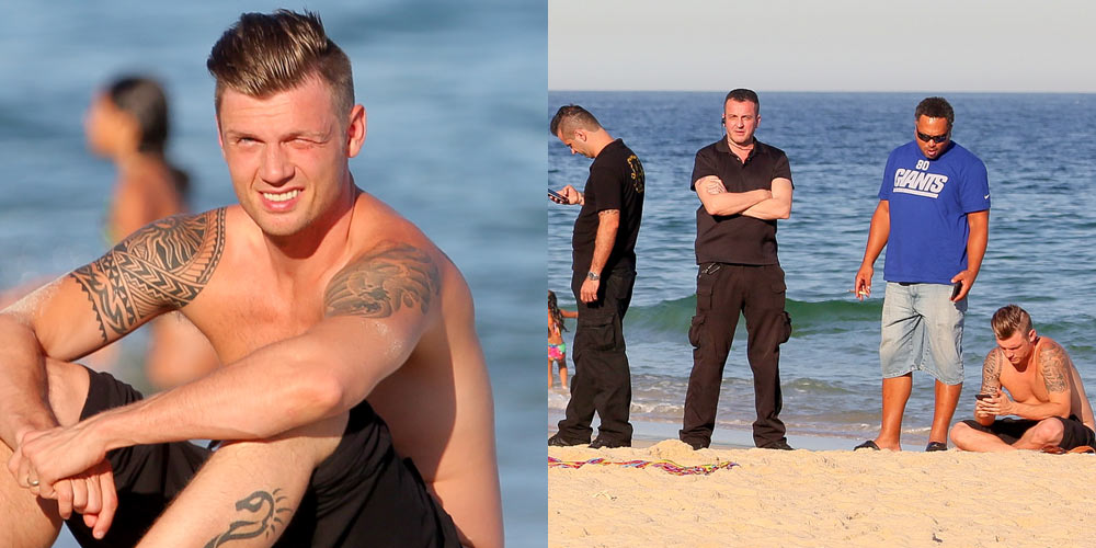 Nick Carter Literally Had an Audience at the Beach in Rio.
