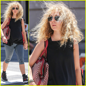 Juno Temple Stripes It Up For Workout In NYC