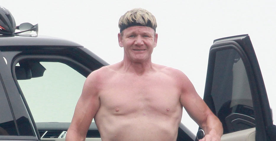 Gordon Ramsay Goes Shirtless for Malibu Bike Ride.