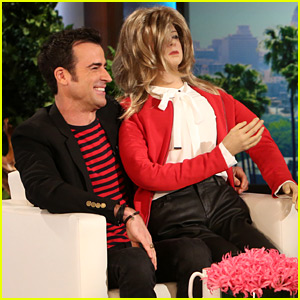 Justin Theroux Receives Life-Size Jennifer Aniston Doll From Ellen