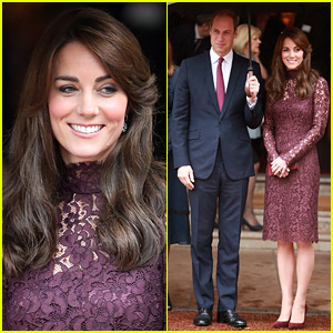 Kate Middleton Stuns in This Lacy Purple Dress
