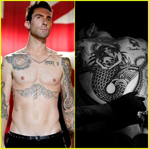 Adam Levine Debuts Giant New Back Tattoo of a Mermaid! Adam Levine Debuts  Giant New Back Tattoo of a Mermaid! | Adam Levine, Shirtless | Just Jared