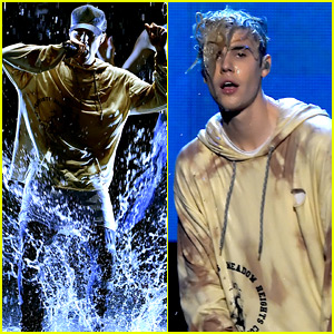 Justin Bieber Performs Medley in the Rain at AMAs 2015 - Watch Now!