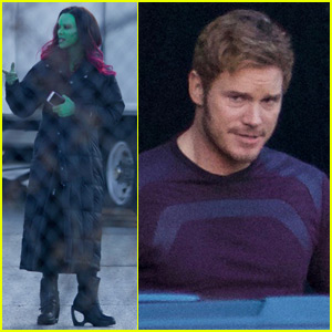 Chris Pratt & Zoe Saldana Get Into Character on 'Guardians 2' Set