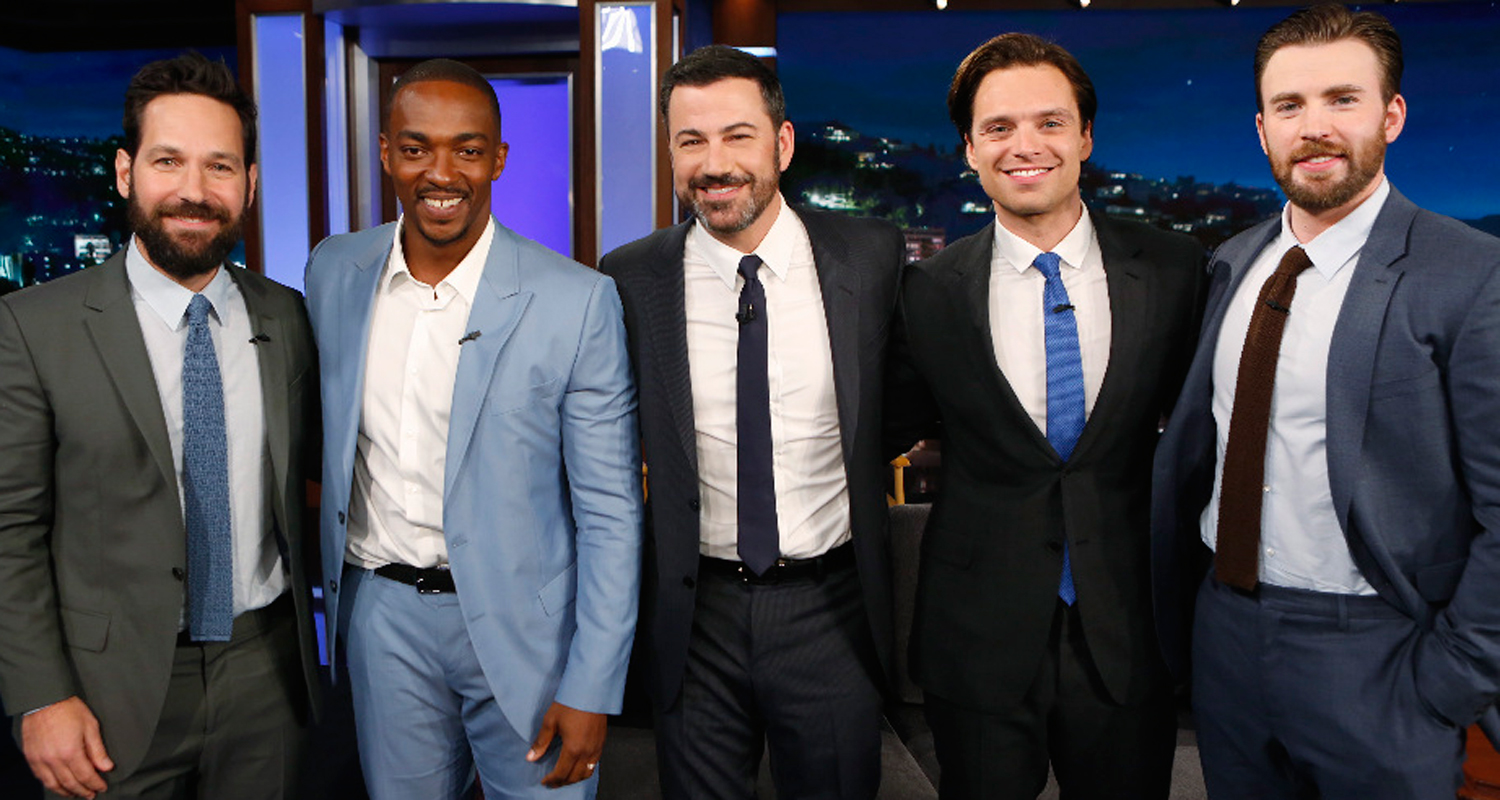 Chris Evans, Sebastian Stan, Anthony Mackie & Paul Rudd on Jimmy Kimmel Live!