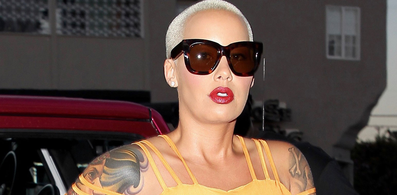 Amber Rose makes her way inside The Darkroom on Melrose to film her upcomin...
