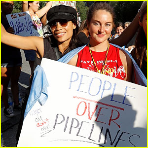 Shailene Woodley & Rosario Dawson Protest Dakota Access Pipeline