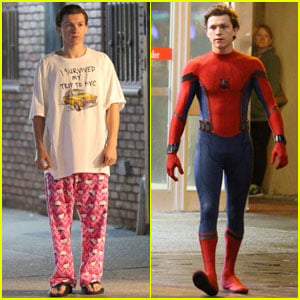 Tom Holland Sports 'Hello Kitty' Pajamas While Filming 'Spider-Man: Homecoming' Scenes in Queens!