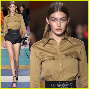 Gigi Hadid Shows Off Killer Legs During Miu Miu Paris Show | 2016 paris