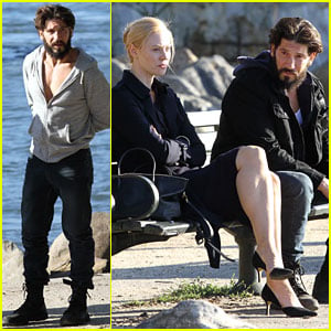 Jon Bernthal Films 'The Punisher' By the Water with Deborah Ann Woll!