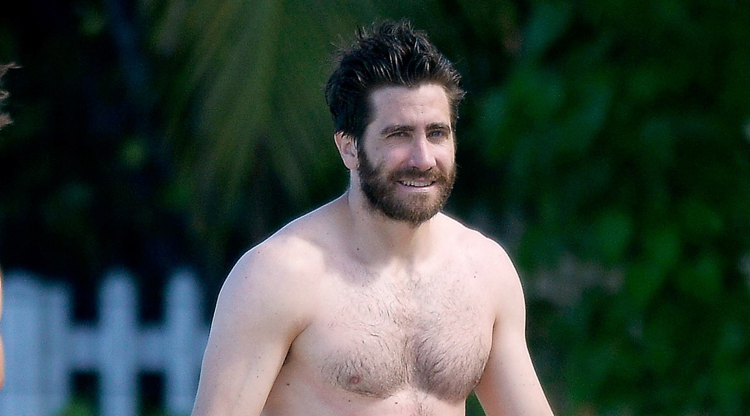 Jake Gyllenhaal Goes Shirtless in St. Barts, Takes a Surfing Lesson with Gr...