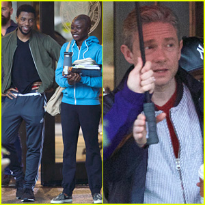 Martin Freeman Joins Chadwick Boseman & 'Black Panther' Cast on Set in Atlanta!
