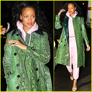 Rihanna Steps Out in Bold Python-Print Jacket in NYC | Rihanna : Just Jared