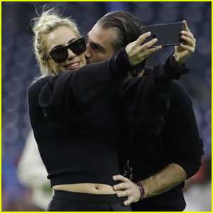 Lady Gaga & Christian Carino's PDA at the Super Bowl!