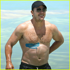 Chris Pratt Goes Shirtless in Hawaii, Wears Athletic Tape on His
