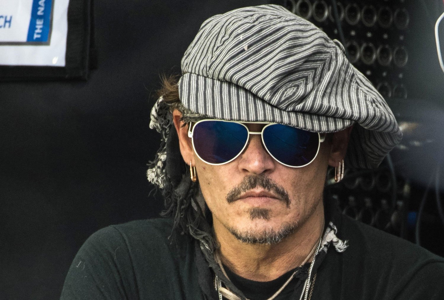 Johnny Depp Takes In Live Music at Glastonbury Music Fest After President T...
