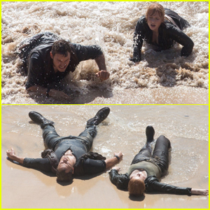 Chris Pratt & Bryce Dallas Howard Get Washed Ashore While Filming 'Jurassic World 2'