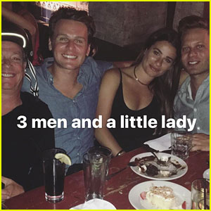 Lea Michele Enjoys Celebratory Dinner With Jonathan Groff, Boyfriend