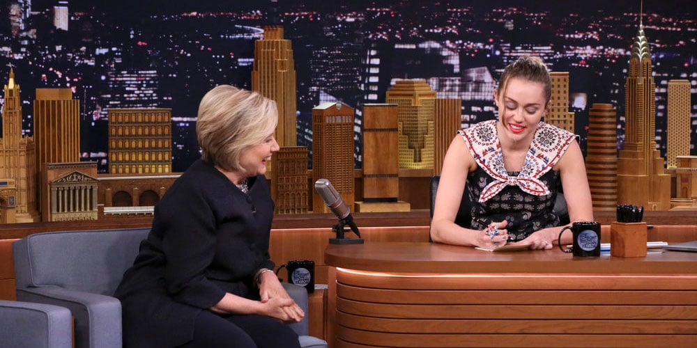 Miley Cyrus Cries While Thanking Hillary Clinton & Asks for a Hug